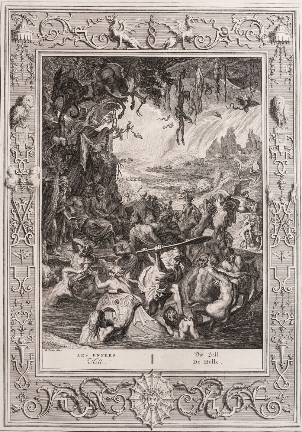 18th century ENGRAVING HELL - RELICS