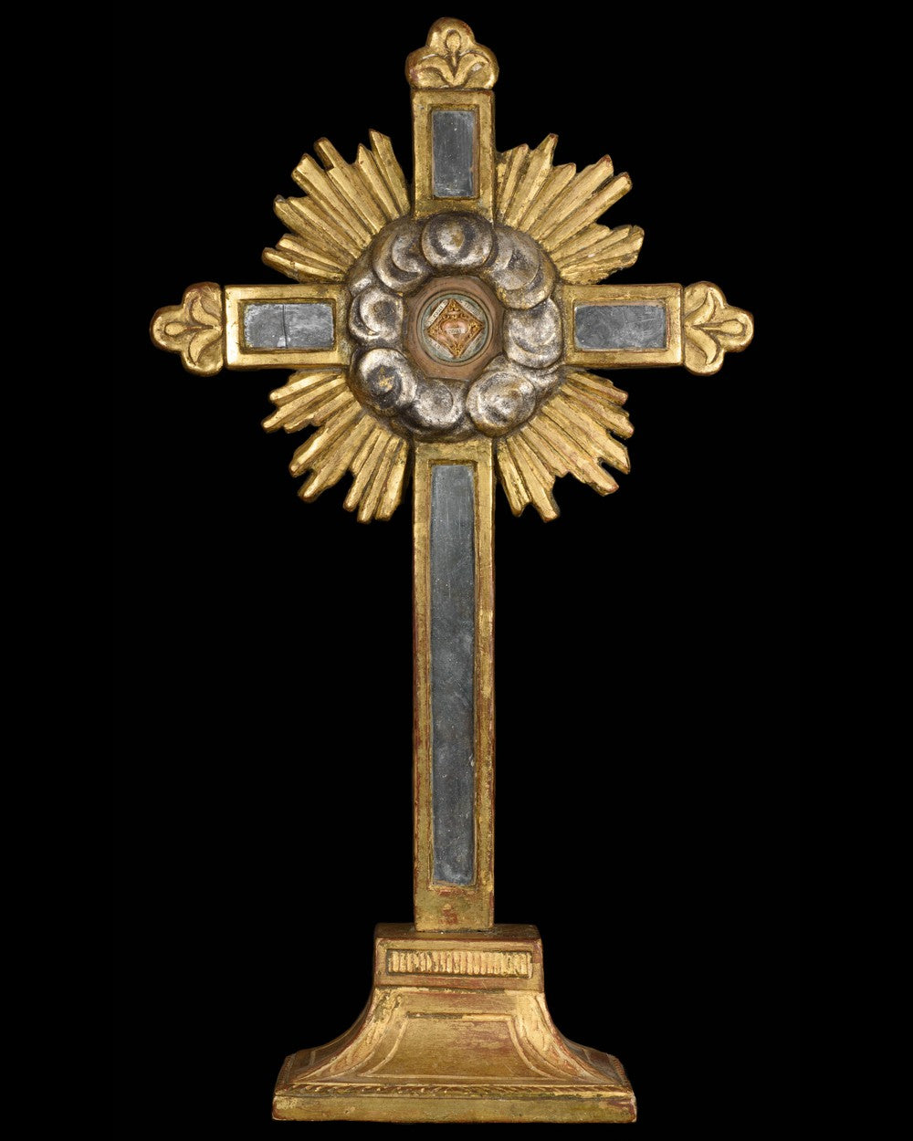 ALTAR RELIQUARY CROSS, 5 RELICS - RELICS