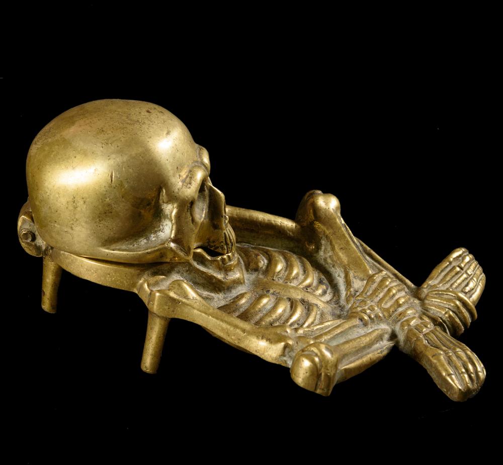 ENCRIER SQUELETTE MEMENTO MORI XIXᵉ - RELICS