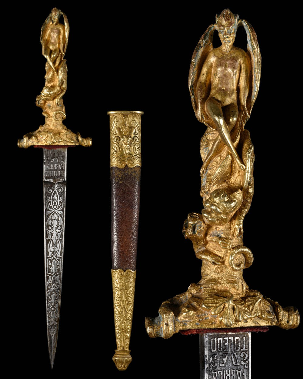 ESOTERIC CEREMONY RITUAL DAGGER WITH DEVIL FIGURE - RELICS