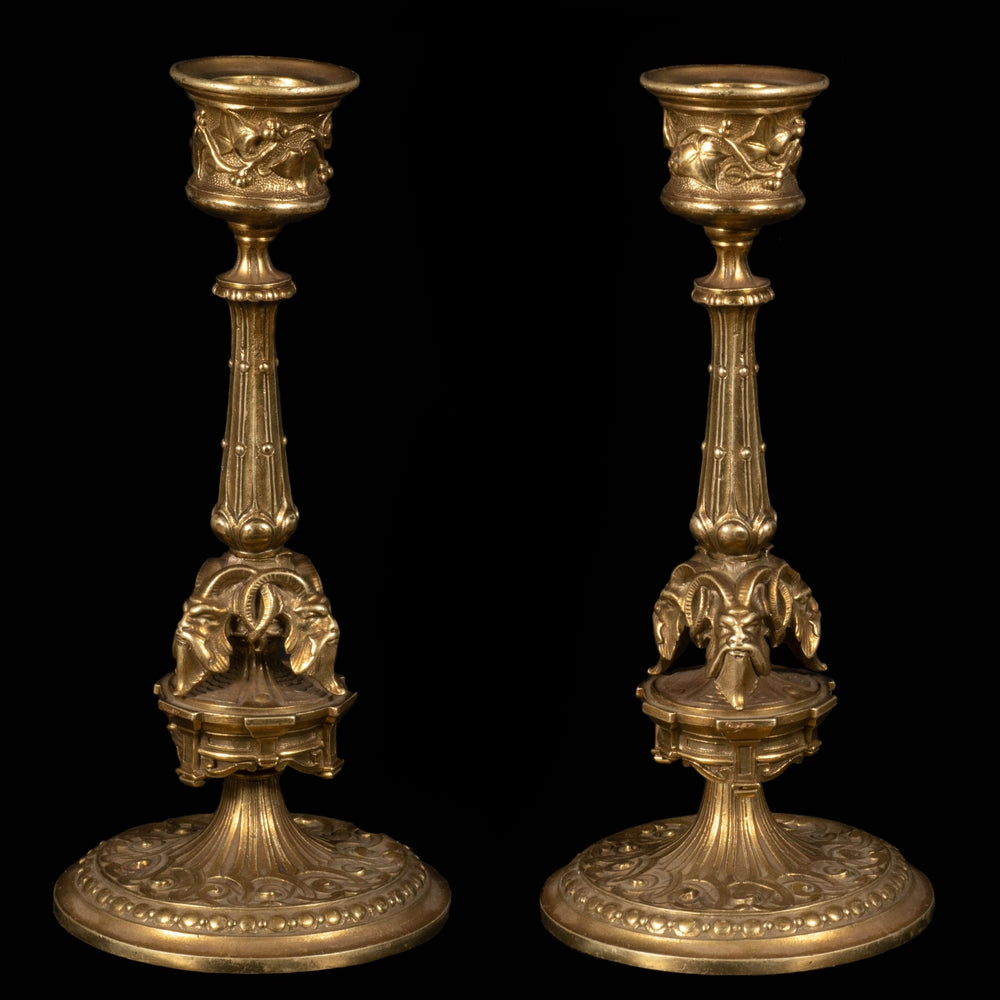 PAIR OF DEVIL CANDLESTICKS - RELICS
