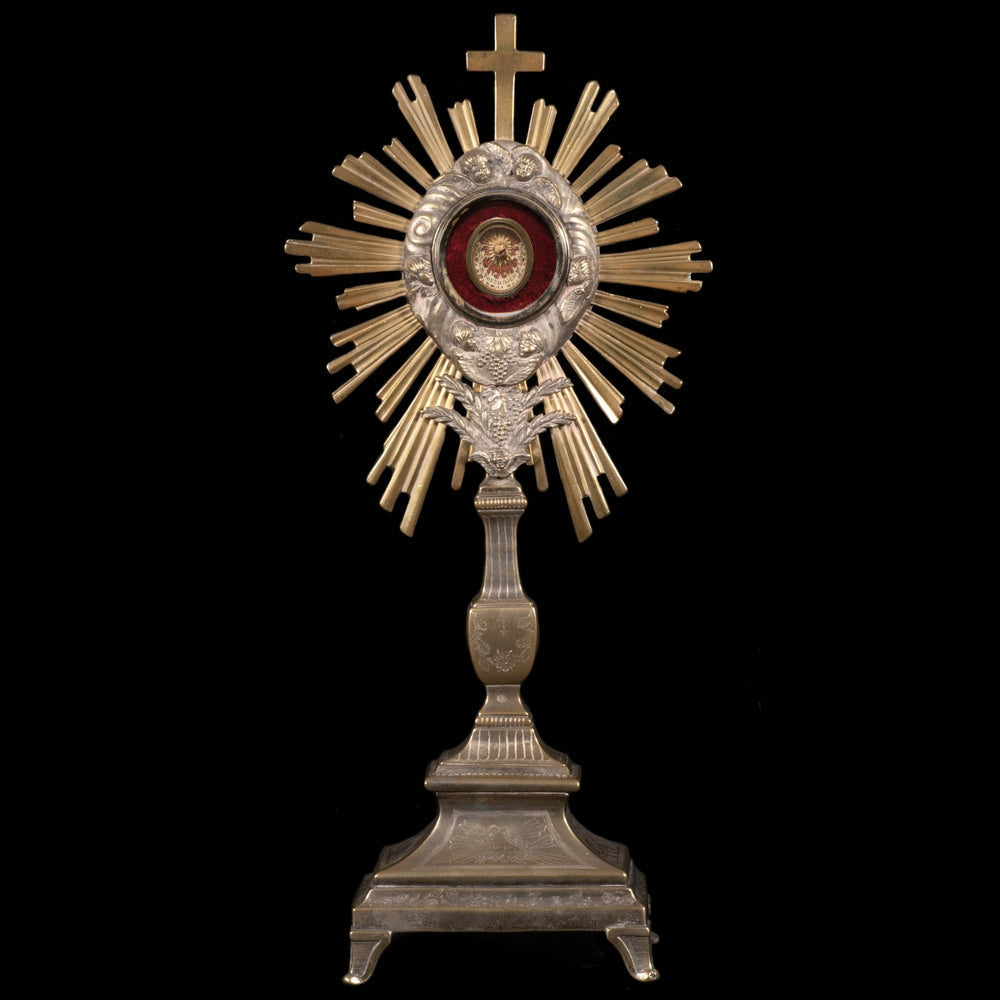RELIQUARY MONSTRANCE, FIRST CLASS RELIC EX OSSIBUS OF SAINT FORTUNATA
