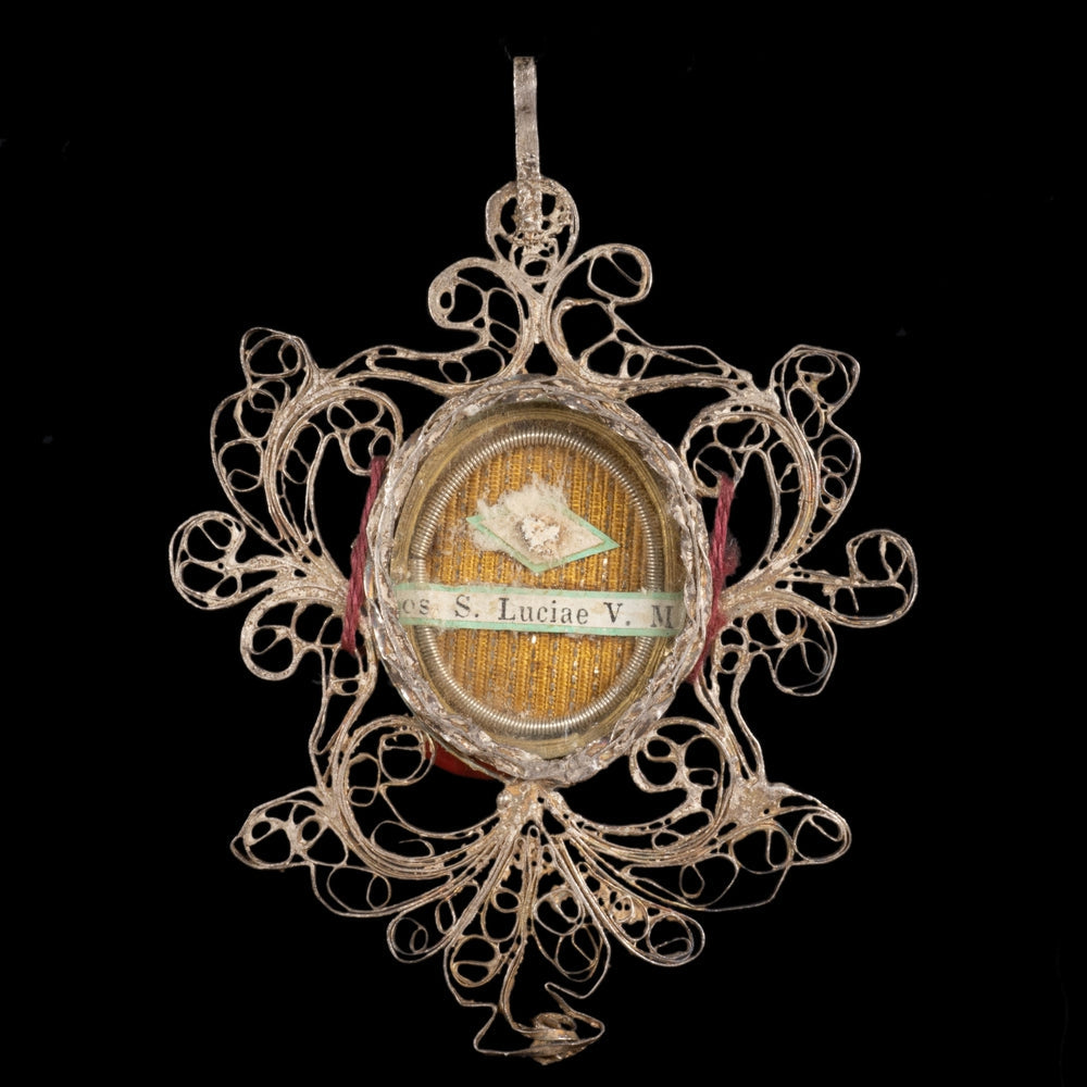 RELIQUARY, RELIC OF SAINT LUCIA WITH VATICAN DOCUMENT - RELICS