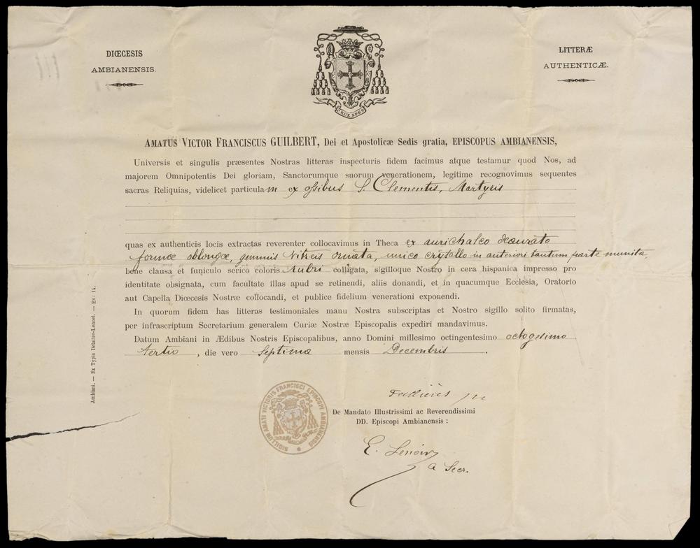 relique saint clement + doc - RELICS