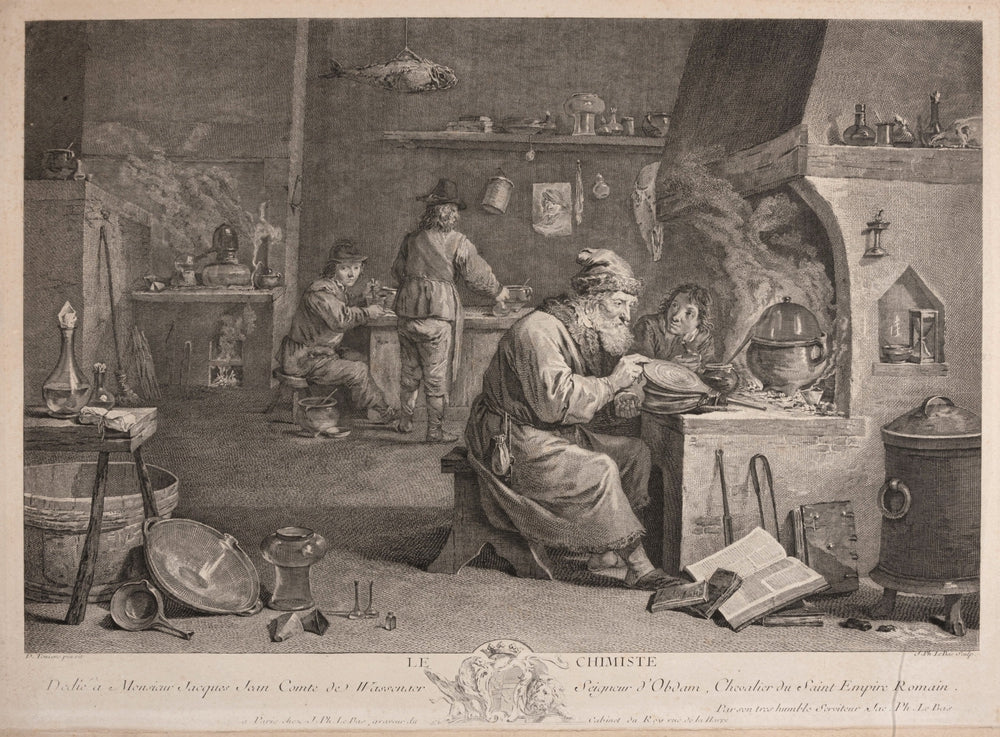 18th Century ENGRAVING THE CHEMIST - RELICS