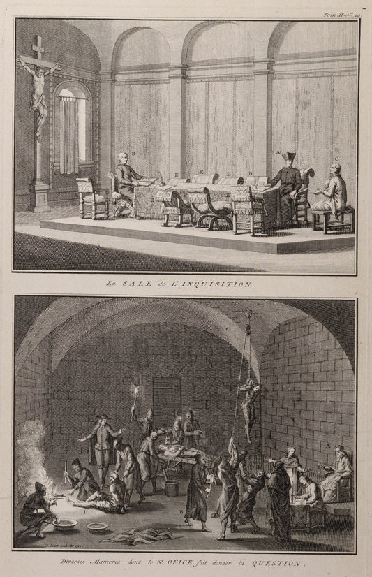 18th century ENGRAVING INQUISITION - RELICS