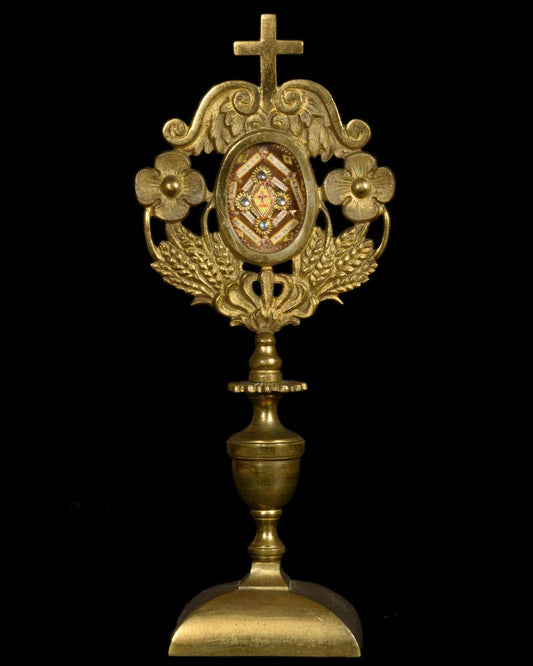 ALTAR RELIQUARY, RELIC OF THE TRUE CROSS and 6 SAINTS - RELICS