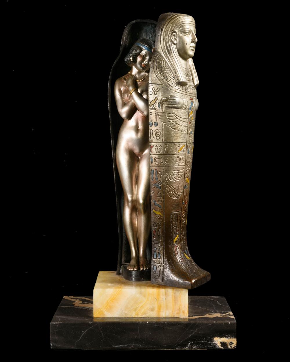 ART DECO EROTIC BRONZE SARCOPHAGUS – BERGMANN - RELICS