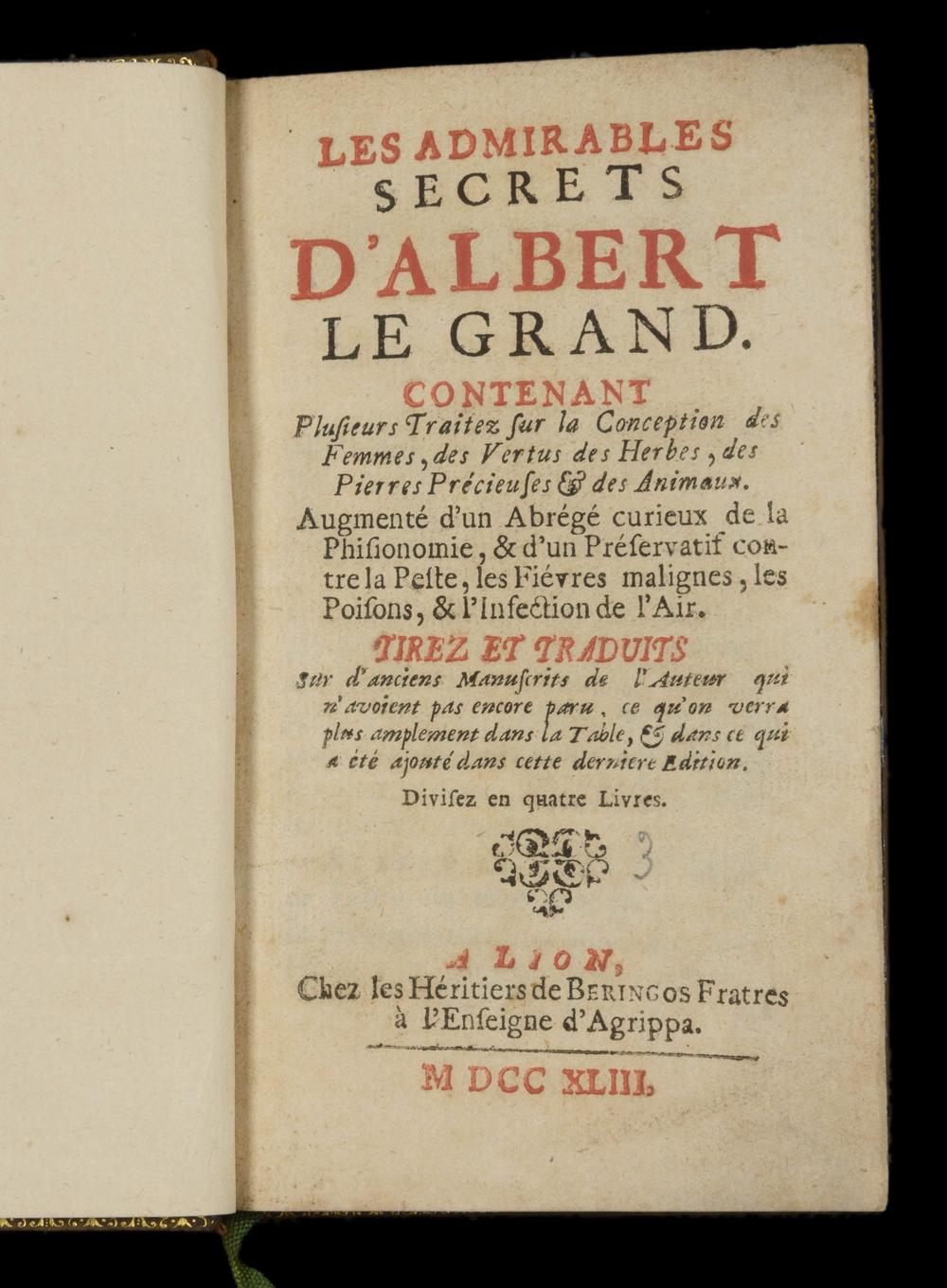 Albert le Grand + Alletz (1743 + 1769) - RELICS