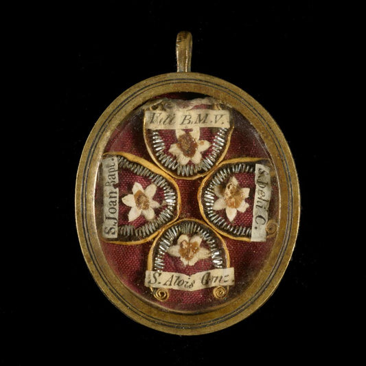 COMPOSITE RELIQUARY — VEIL OF THE VIRGIN & SAINTS - RELICS