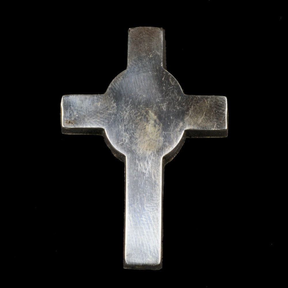 CROIX RELIQUAIRE DE LA VRAIE CROIX, BRONZE ET ARGENT - RELICS