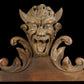 DEMONIC HEAD IN CARVED WOOD - RELICS