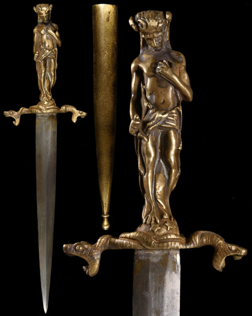 Devil Ragger DEVIL AND SNAKE ESOTERIC CEREMONY RITUAL DAGGER | RELICS