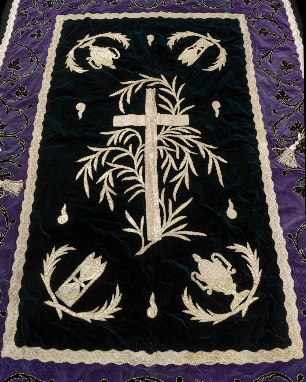 DRAP FUNÉRAIRE POUR CERCUEIL - XIXᵉ siècle - RELICS