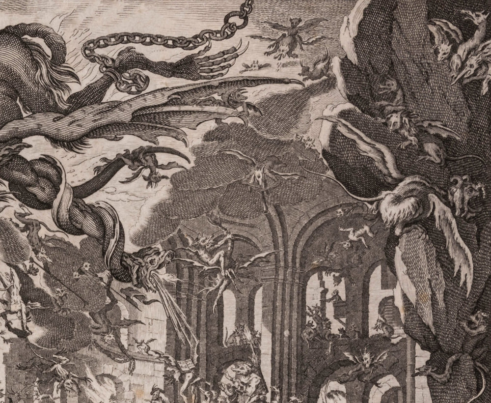 18TH CENTURY ENGRAVING THE TEMPTATION OF ST ANTOINE 2