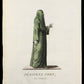 GREEN PENITENT – original 18th-century engraving, Italian confraternity - RELICS