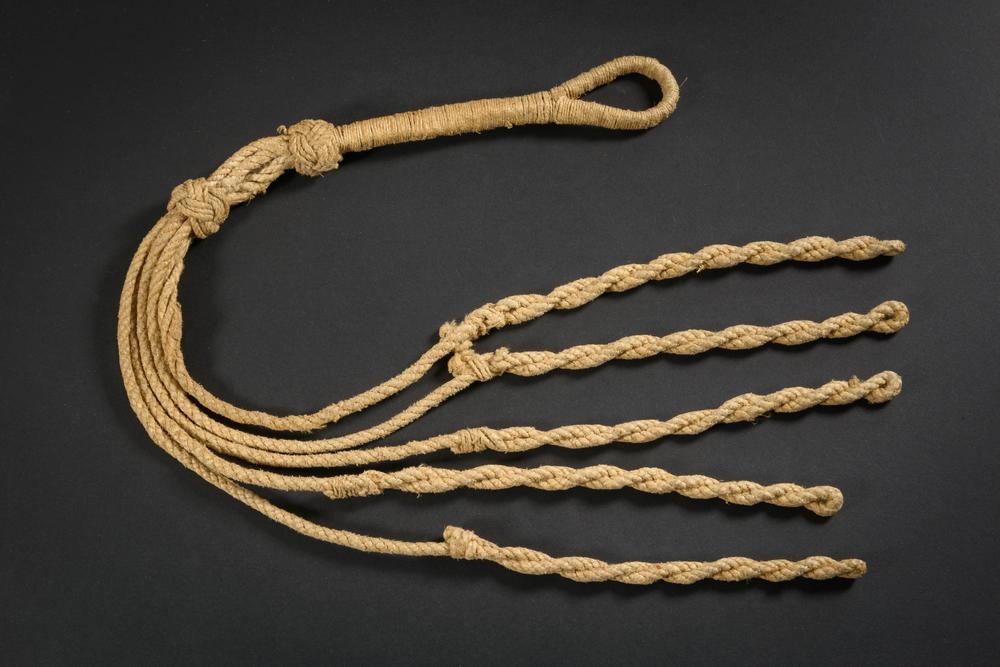 MONASTIC PENITENTIAL SCOURGE WITH 5 KNOTTED CORDS | RELICS
