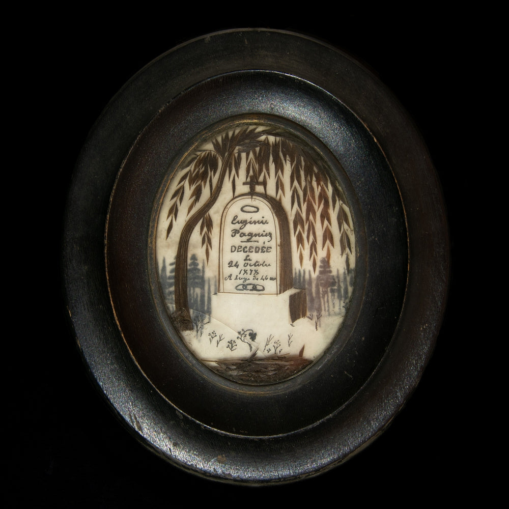  MOURNING RELIQUARY FRAME - RELICS