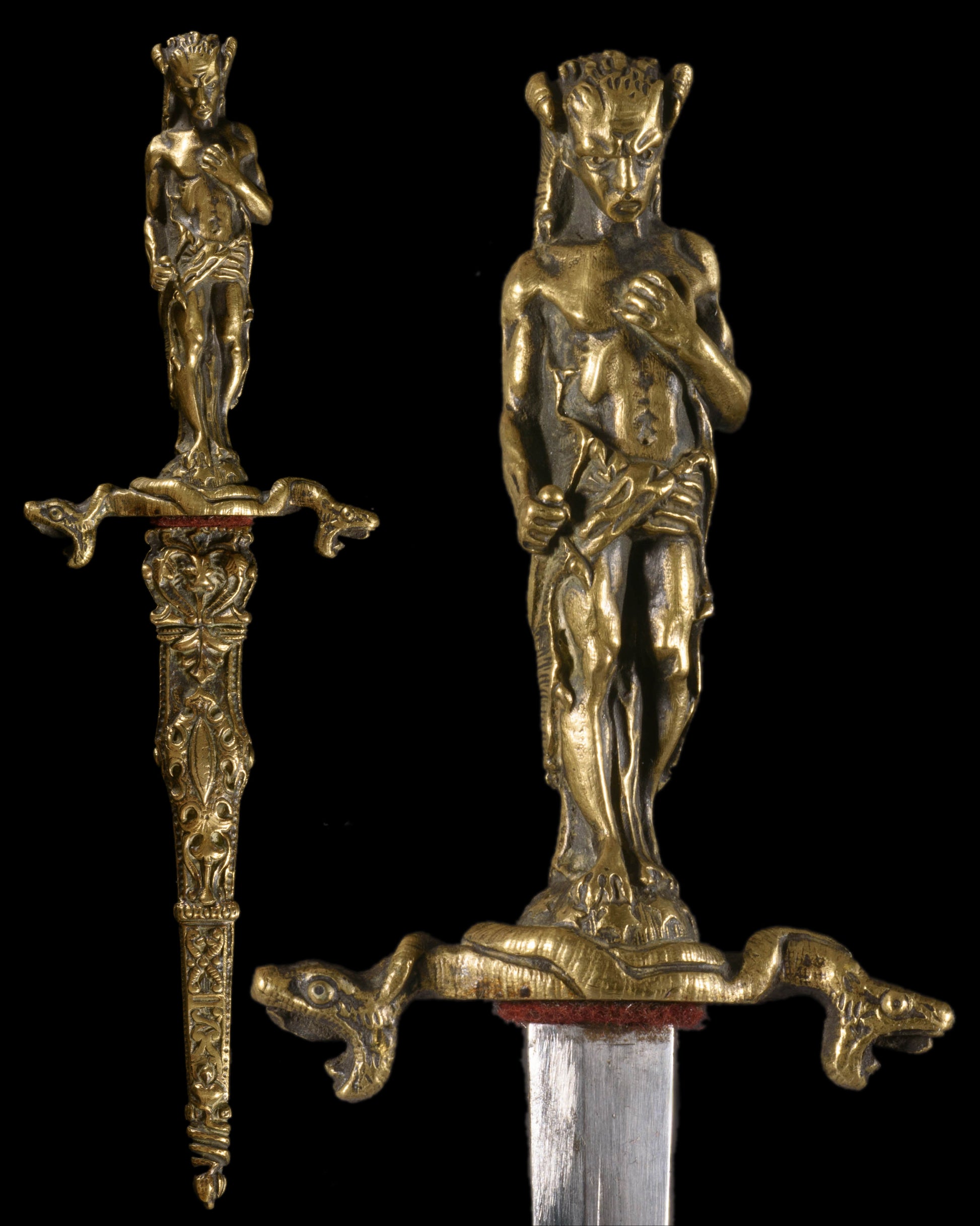 OCCULT RITUAL DAGGER WITH DEVIL AND SERPENTS – 19TH CENTURY