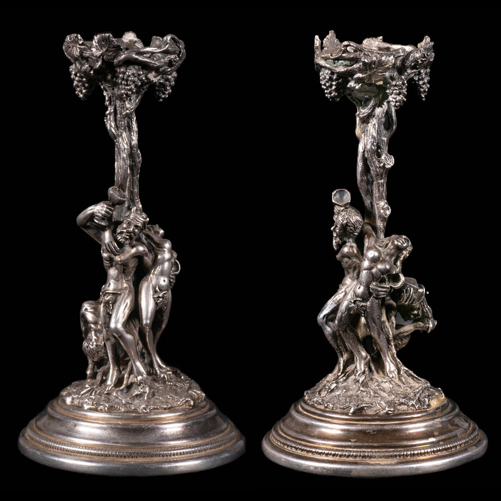 PAIR OF BACCHANALE CANDLESTICKS - RELICS