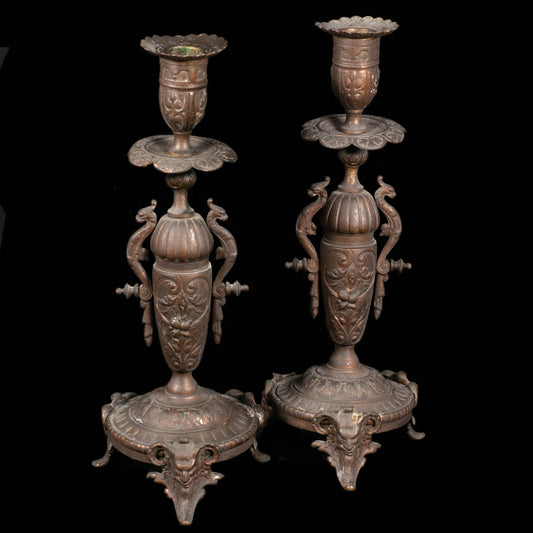 PAIR OF DEVIL CANDLESTICKS - RELICS