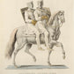 Premiers Templiers en habit de guerre à cheval – gravure originale du XVIIIe siècle - RELICS