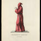 RED PENITENT – French 18th-century engraving, Italian confraternity - RELICS