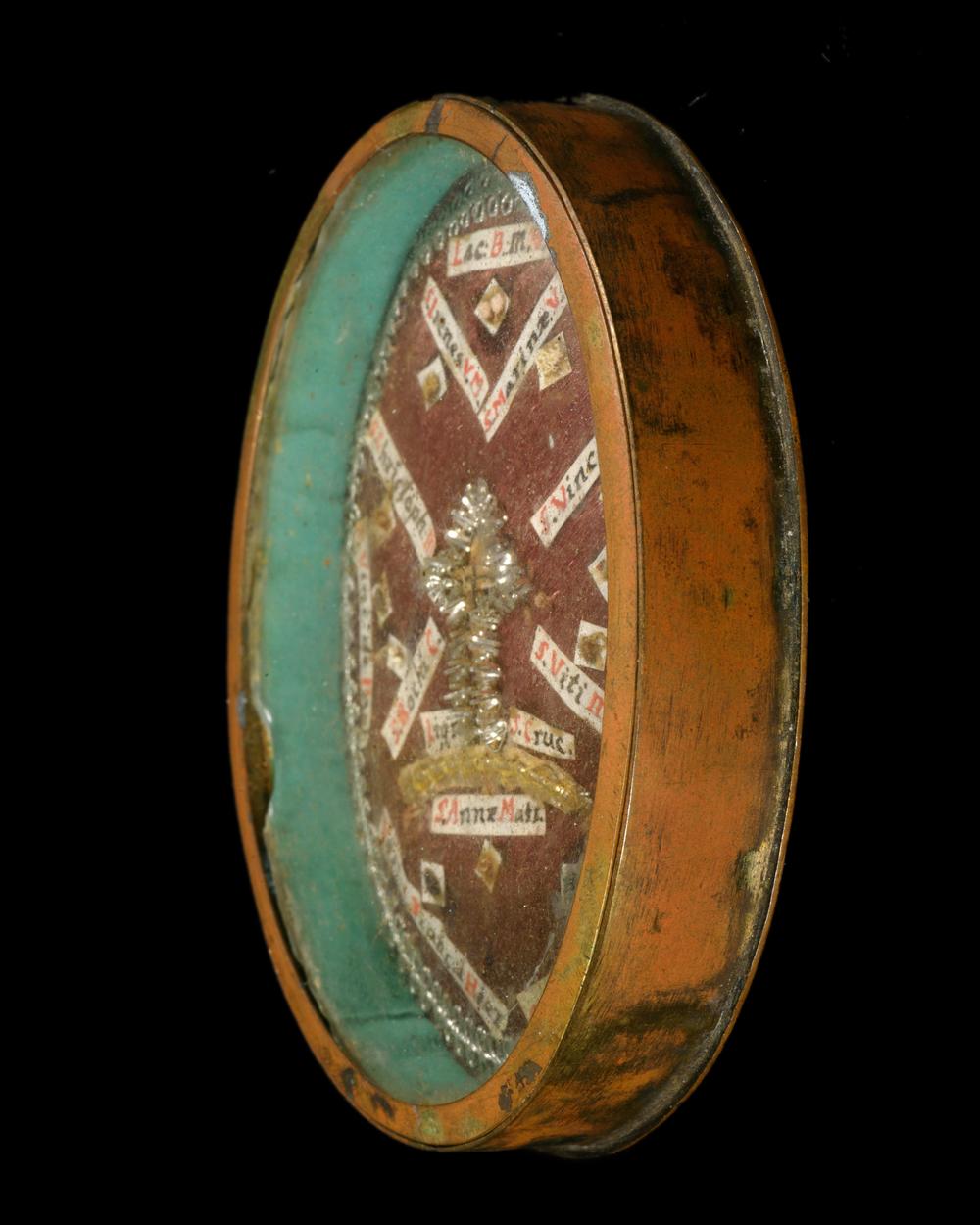 RELIQUAIRE FRANCISCAIN, VRAIE CROIX, LAIT DE MARIE avec DOCUMENT - RELICS