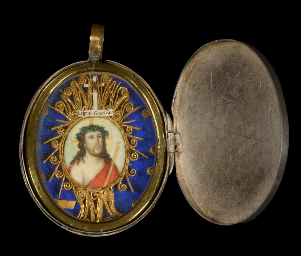 RELIQUAIRE, RELIQUE DE LA VRAIE CROIX ET PEINTURE DE JESUS CHRIST - RELICS