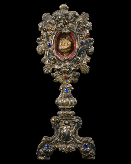 RELIQUARY OF SAINT BARBARA – PROTECTOR AGAINST VIOLENT DANGERS - RELICS