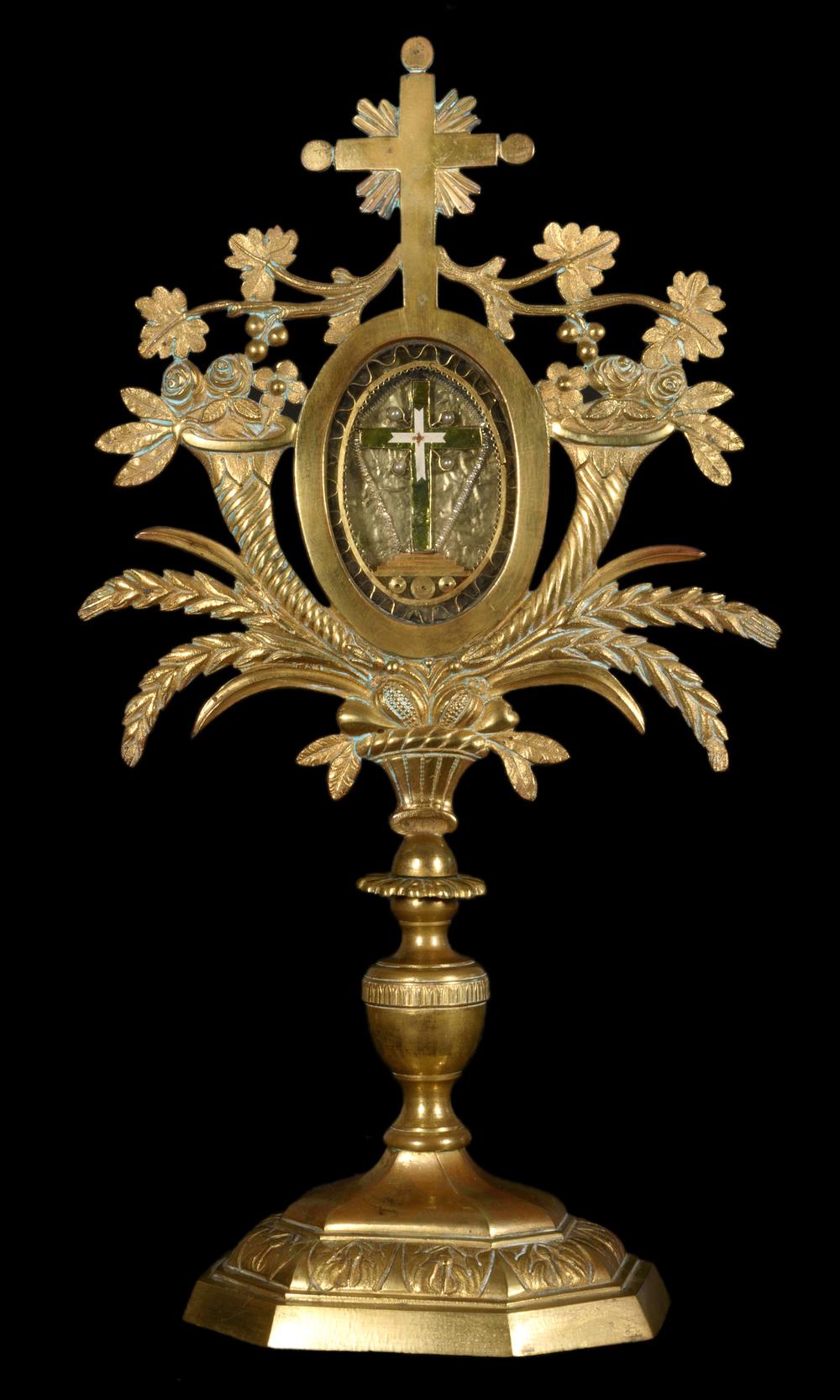 RELIQUARY, RELIC OF THE TRUE CROSS 1835 WITH DOCUMENT - RELICS