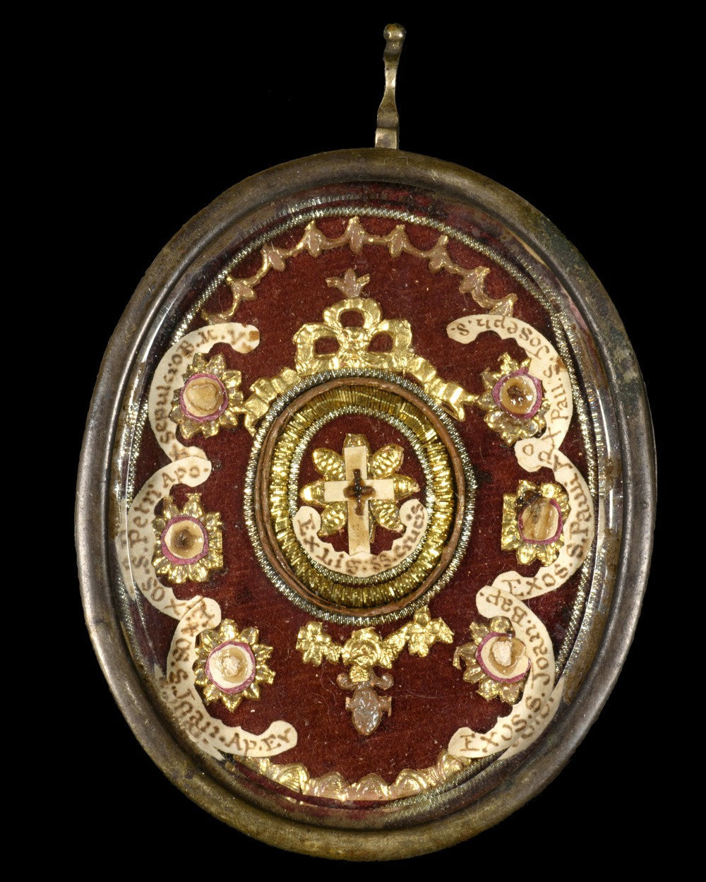 RELIQUARY, RELIC OF THE TRUE CROSS AND 6 SAINTS - RELICS