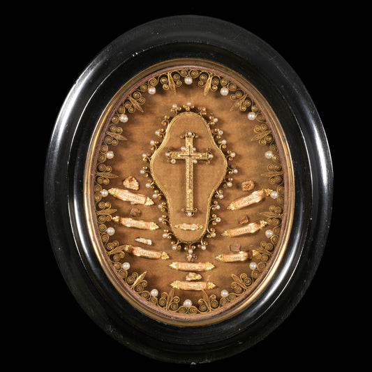 RELIQUARY, RELIC OF THE TRUE CROSS OF CHRIST AND 8 SAINTS - RELICS
