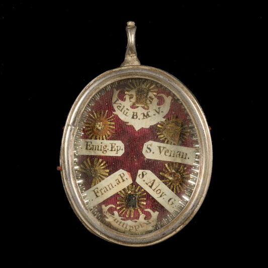 RELIQUARY VEIL OF MARY AND 5 SAINTS - RELICS