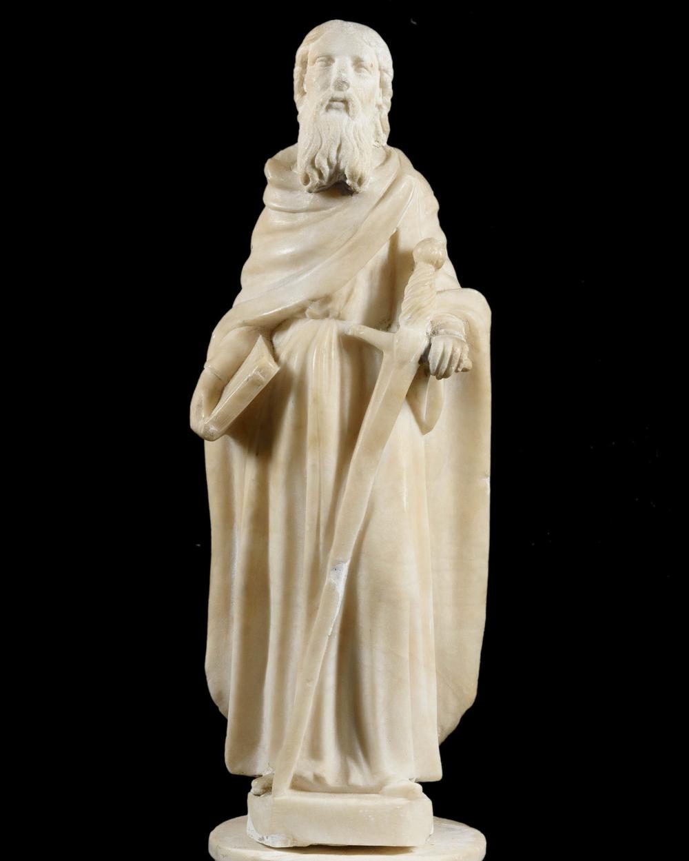 SAINT PAUL WITH THE SWORD — 16TH-CENTURY FRENCH ALABASTER - RELICS