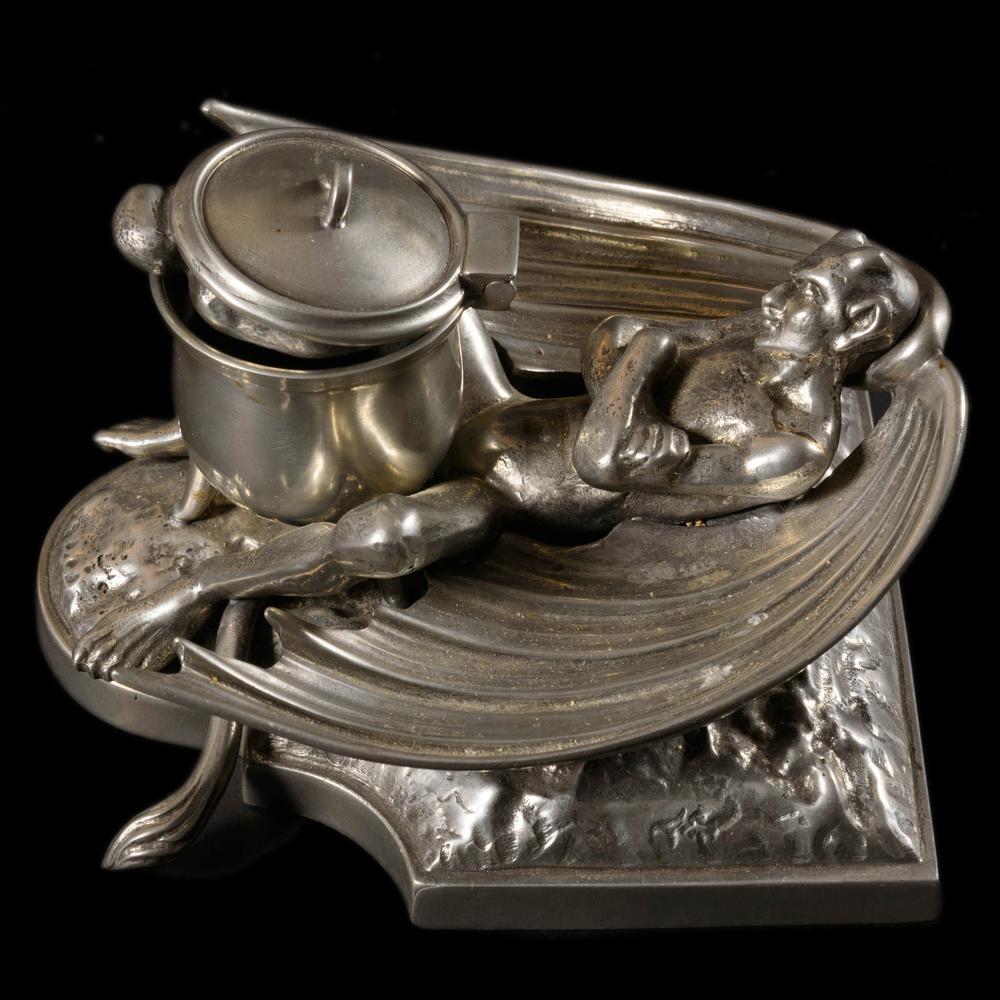 SCULPTURE : LE DIABLE ENDORMI ET LE DAMNÉ – XIXᵉ SIÈCLE - RELICS