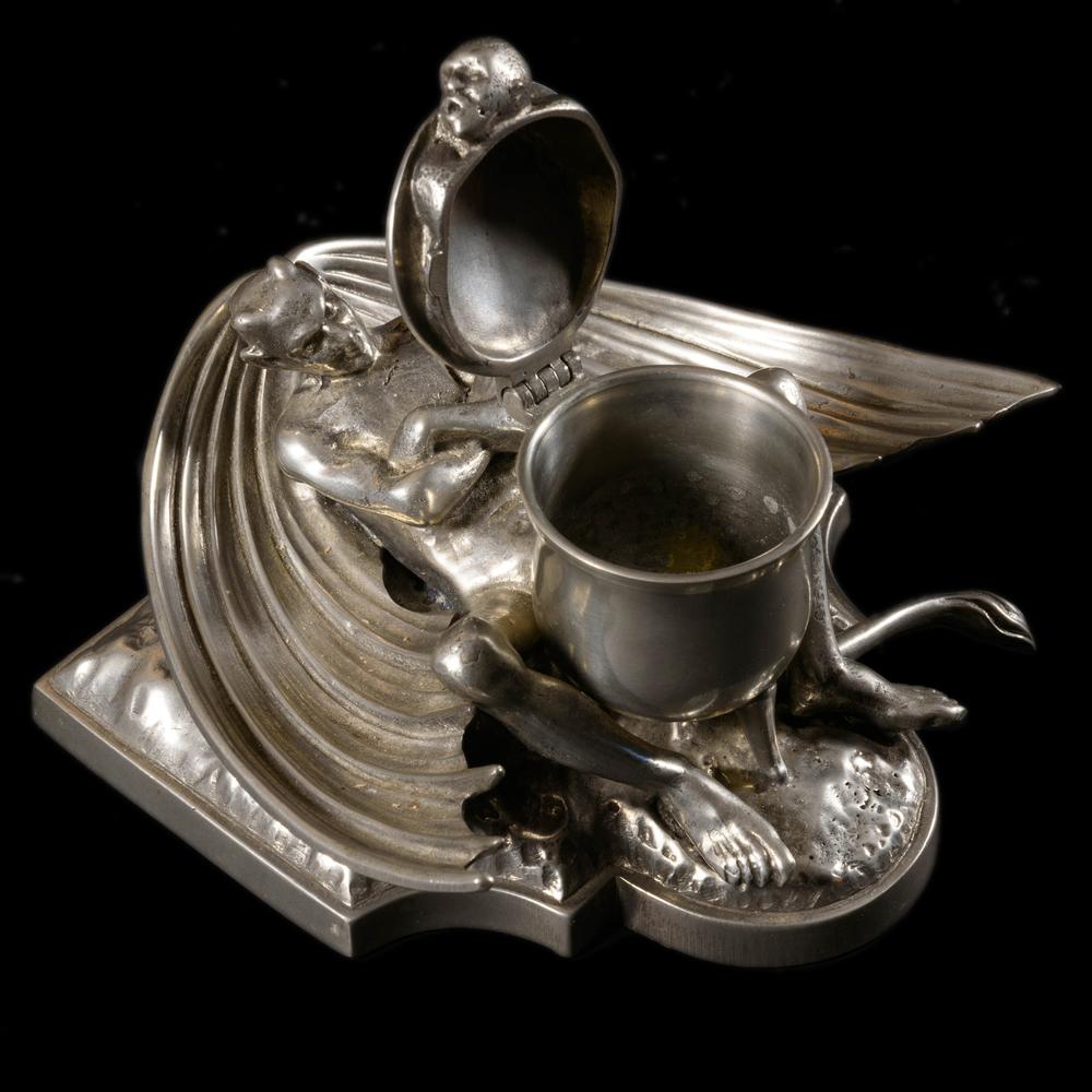 SCULPTURE : LE DIABLE ENDORMI ET LE DAMNÉ – XIXᵉ SIÈCLE - RELICS