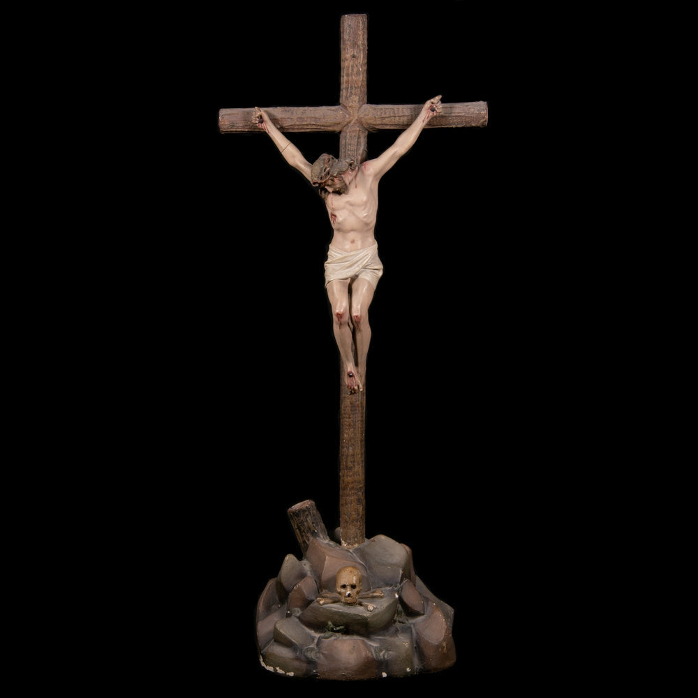 SCULPTURE OF CHRIST ON THE CROSS - RELICS