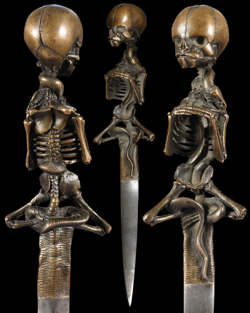 SKELETON AND SNAKE RITUAL DAGGER - RELICS