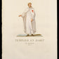 TEMPLAR KNIGHT IN HOUSE HABIT – original 18th-century engraving - RELICS