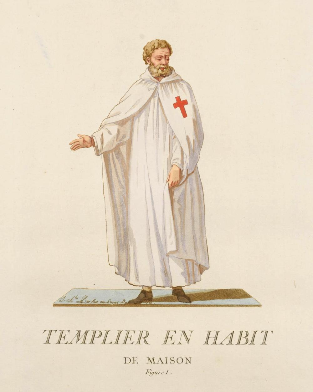Templier en habit de maison – gravure originale du XVIIIe siècle - RELICS